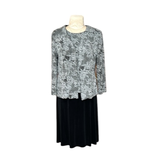 Alex Evenings Dresses & Skirts - Alex‎ Evenings 2 Piece Dress Jacket Set Formal Shimmer Floral Silver/Black 14